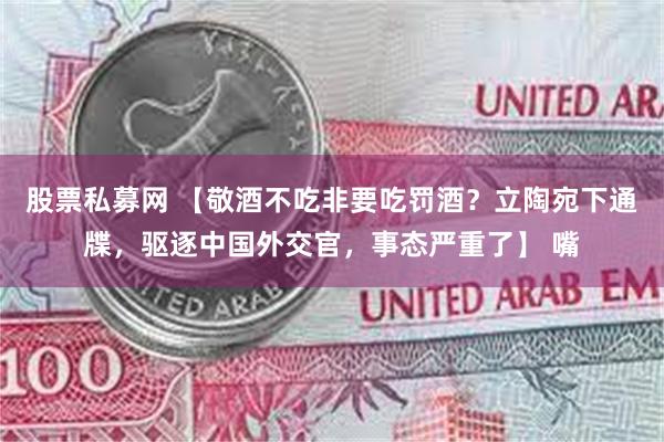 股票私募网 【敬酒不吃非要吃罚酒？立陶宛下通牒，驱逐中国外交官，事态严重了】 嘴