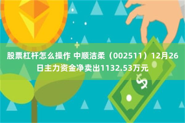 股票杠杆怎么操作 中顺洁柔（002511）12月26日主力资金净卖出1132.5